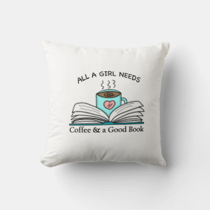 Alle behoeften van een meisje Koffie en een goed Kussen