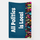 Alle beleid is Lokaal 2024 Spandoek (Verticaal)