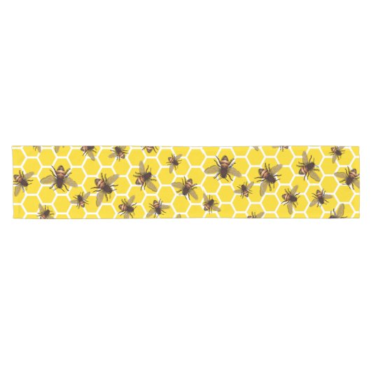 Alle bijen op Honeycomb Table Runner Korte Tafelloper (Horizontaal)
