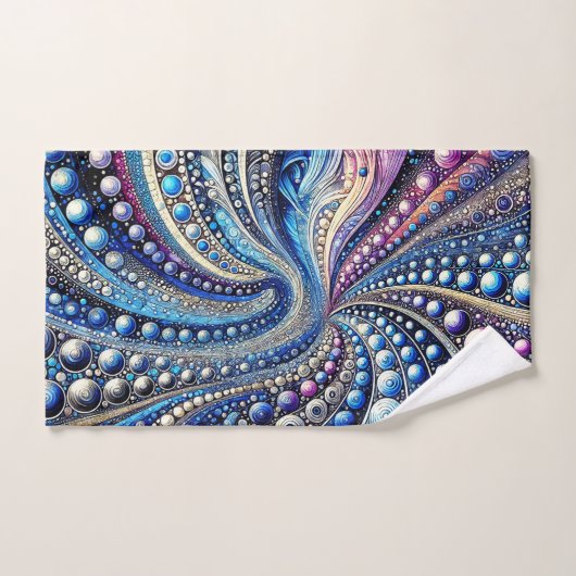 Alle blauwe en Paarse Stippen Bad Handdoek (Handdoek)