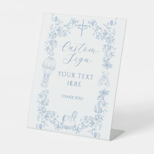 Alle Blauwe Toile Boy Doop Elegant Custom Reclamebord Met Voetstuk