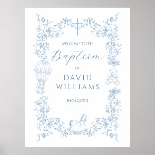 Alle Blauwe Toile Boy Doop Elegant Welkom Poster