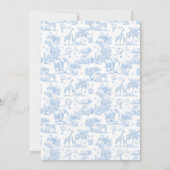 Alle Blue Toile Safari Animal Baby Shower Kaart (Achterkant)