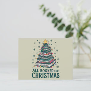 Alle boeken gereserveerd voor kerstcadeau voor bib feestdagenkaart
