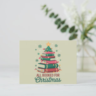 Alle boeken voor kerst Bibliothecaris Boekliefhebb Feestdagenkaart