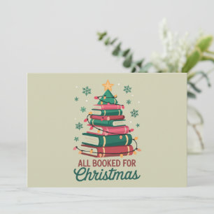 Alle boeken voor kerst Bibliothecaris Boekliefhebb Feestdagenkaart