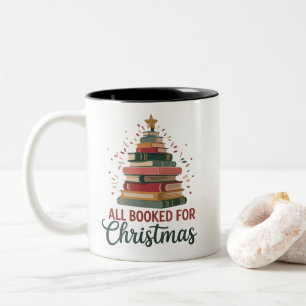 Alle boeken voor Kerst Boekenboom Kerstmis Leraar Tweekleurige Koffiemok