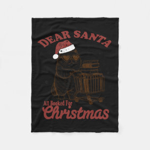 Alle boeken voor kerst Funny Cat Book Christmas Fleece Deken