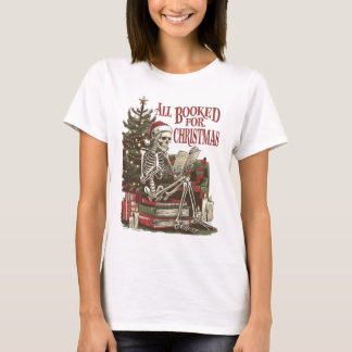 Alle Boeken Voor Kerstmis Skelet Leest Boek Kunst T-shirt