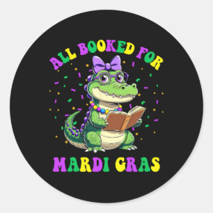 Alle boeken voor Mardi Gras Crocodile Reading Book Ronde Sticker