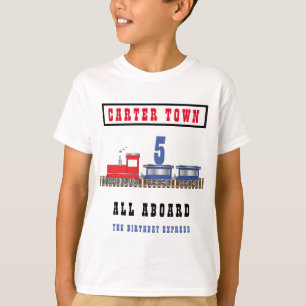 Alle bordentreinen - Rood Blauw - Leeftijd T-shirt