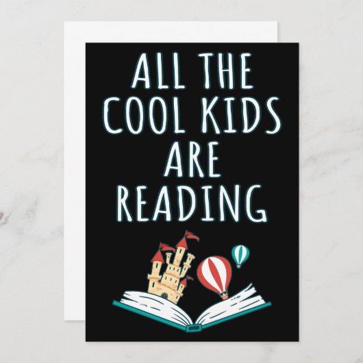 Alle coole Kinderen zijn Reading II Invitation Kaart (Voorkant / Achterkant)