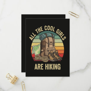 Alle Coole Meiden Wandelen Retro Uitnodiging Briefkaart