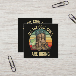 Alle Coole Meiden Wandelen Retro Vierkante Visitekaartje