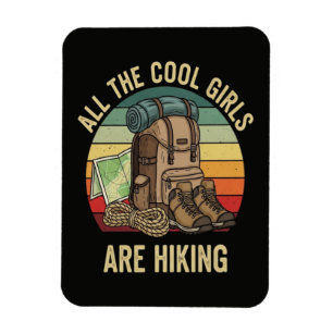 Alle Coole Meisjes Wandelen Retro Magneet