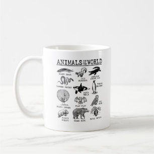 Alle Dieren van de Wereld Vintage Grappige Dieren Koffiemok