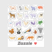 Alle dierentuin Sticker Pack voor kinderen (Vel)