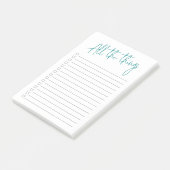 Alle dingen Blauwgroen met checkboxes en lijnen Post-it® Notes (Schuin)