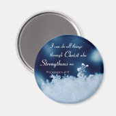 Alle dingen Christus Snowflake 2 Inch Square Magne Magneet (Voorkant / Achterkant)