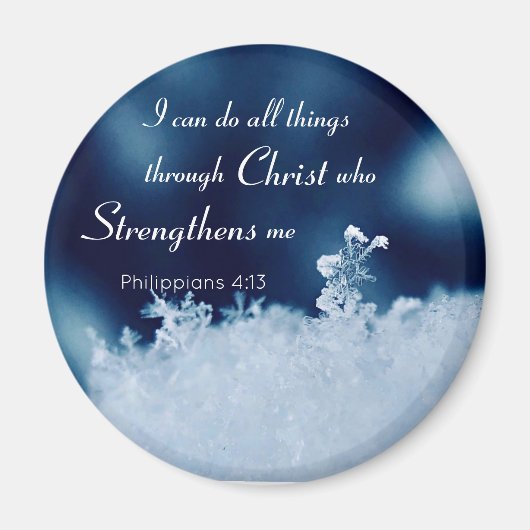 Alle dingen Christus Snowflake 2 Inch Square Magne Magneet (Voorkant)