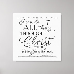 Alle dingen door Christus - Filippenzen 4:13 Canvas Afdruk