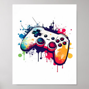 Alle dingen regelen Video Game Controller Gamer Poster