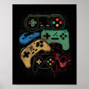 Alle dingen Video Game Controller Gamer Graphic Poster