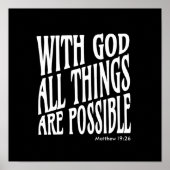 Alle dingen zijn mogelijk: Matteüs 19:26 Poster (Voorkant)
