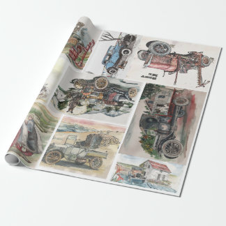 Alle Doeleinden Vintage Auto's Cadeaupapier