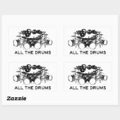 Alle drums Drummer Rechthoekige Sticker (Vel)