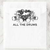 Alle drums Drummer Rechthoekige Sticker (Tas)