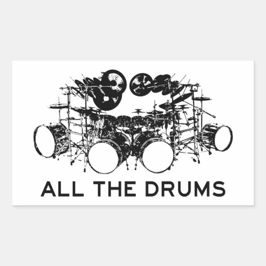 Alle drums Drummer Rechthoekige Sticker (Voorkant)