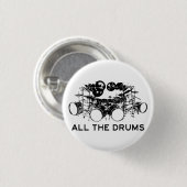 Alle drums Drummer Ronde Button 3,2 Cm (Voorkant /achterkant)