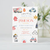 Alle eenheden bellen Verjaardag uitnodiging (Staand voorkant)