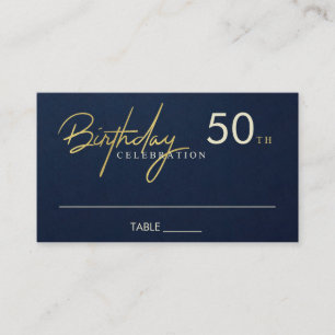 ALLE EENVOUDIGE NAVY GOLD BIRTHDAY PLACE CARD VISITEKAARTJE