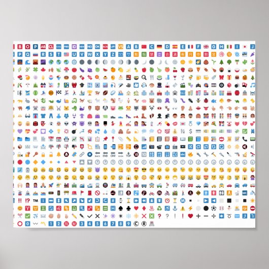 Alle emoties van Twitter op dit poster (Voorkant)