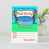 Alle evenementen pool party uitnodiging (Staand voorkant)
