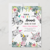 Alle feestdieren in het meisje Safari op zaterdag Kaart (Voorkant)