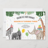 Alle feestdieren Zoo Wild Boy Verjaardag Kaart (Voorkant)