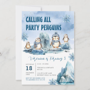 Alle feestpinguïns op de verjaardag van Arctic Ani Kaart