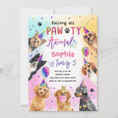 Alle Feestvierende Honden Meisjes Verjaardag Kaart (Voorkant)