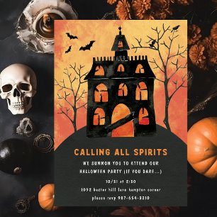 Alle geesten van Spooky Scary House Halloween Kaart