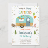 Alle gelukkige Campers Camping Boy Birthday roepen Kaart (Voorkant)
