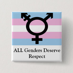 Alle Genders verdienen respect Vierkante Button 5,1 Cm
