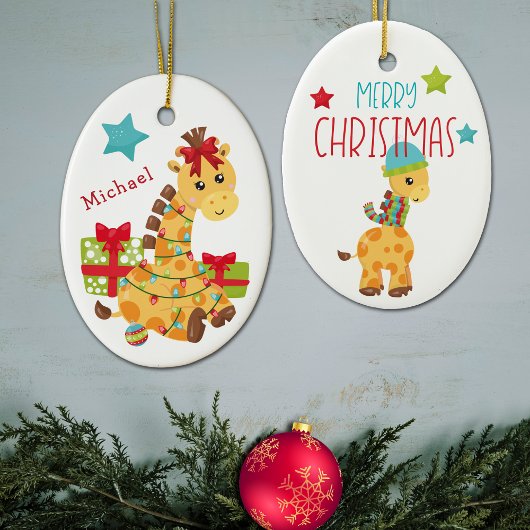 Alle Giraffe Kinder kerstmis Keramisch Ornament