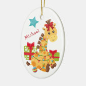 Alle Giraffe Kinder kerstmis Keramisch Ornament (Links)