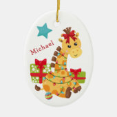 Alle Giraffe Kinder kerstmis Keramisch Ornament (Voorkant)