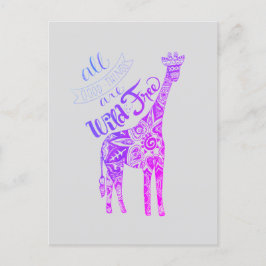 "Alle goede dingen zijn vrij en vrij" Giraffe Brie Briefkaart