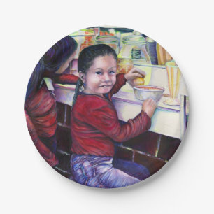 Alle goede meisjes halen ijskap papieren bordje