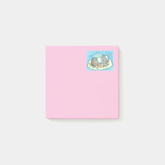 ALLE GOEDE PIGLETS GAAT NAAR HEEVEN, KUTE PIG ANGE POST-IT® NOTES (Voorkant)